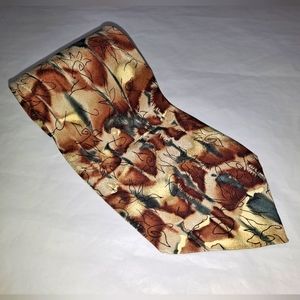 "Vintage" J. Garcia 💯 Silk Men's Necktie 57-60" x 4" Brown/Tan Abstract Designs